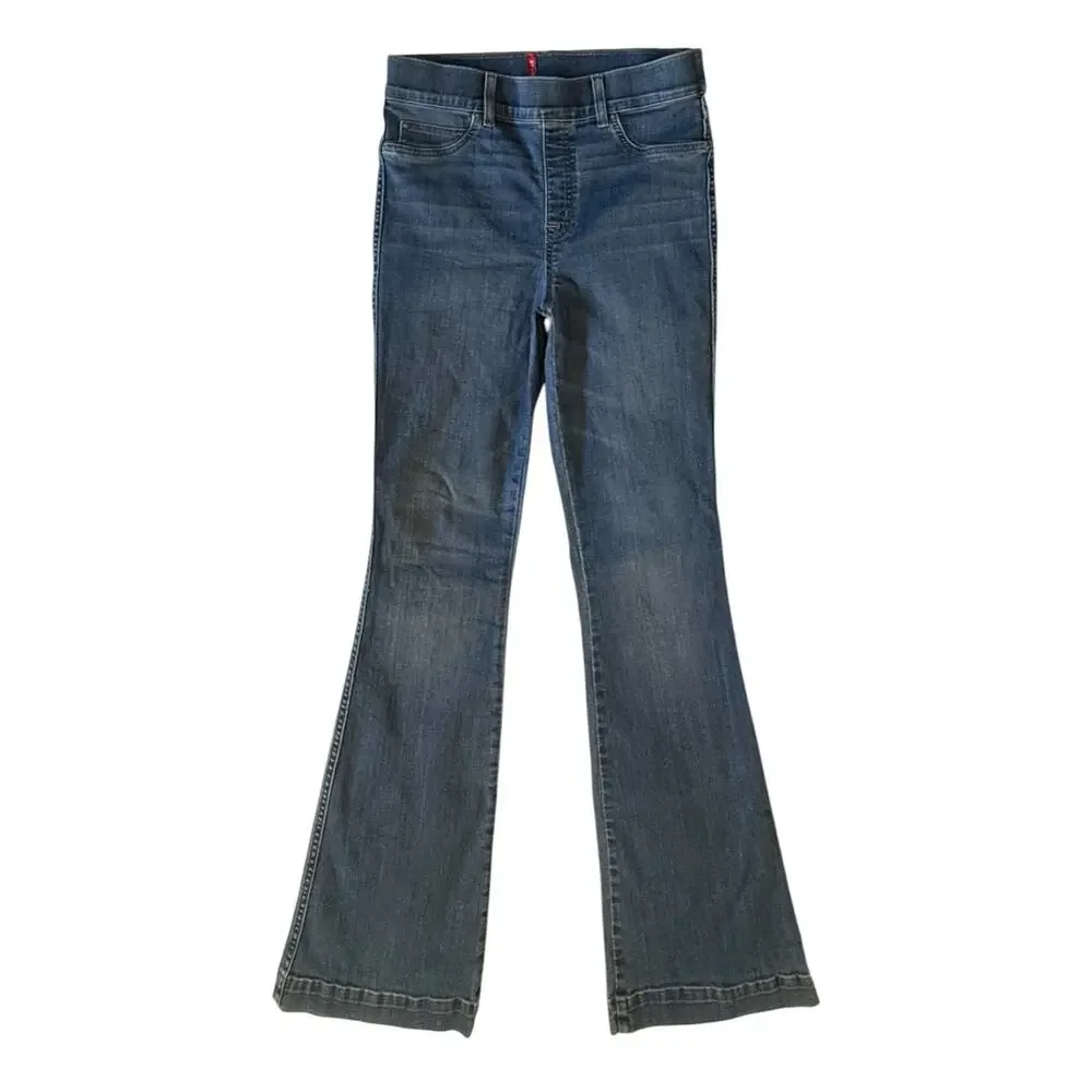 SPANX SpanxShape EveryWear Vintage Indigo Flare Pull-on Jeans #20456R-Sz LARGE - Picture 2 of 15